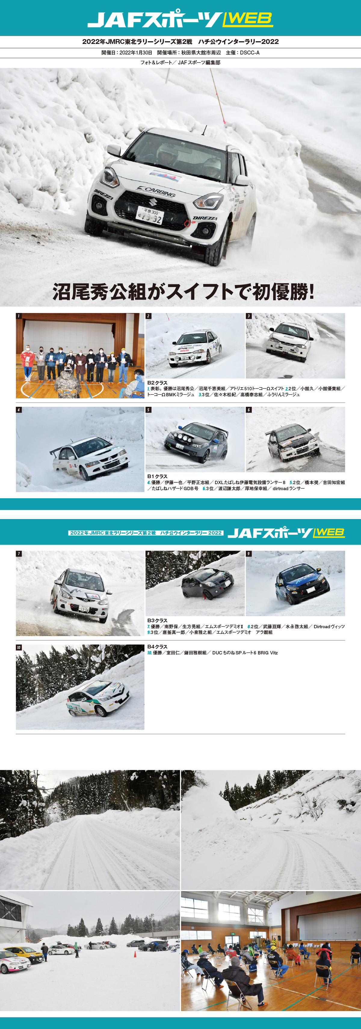 1月30日開催] 2022年JMRC東北ラリーシリーズ第2戦 ハチ公ウインター